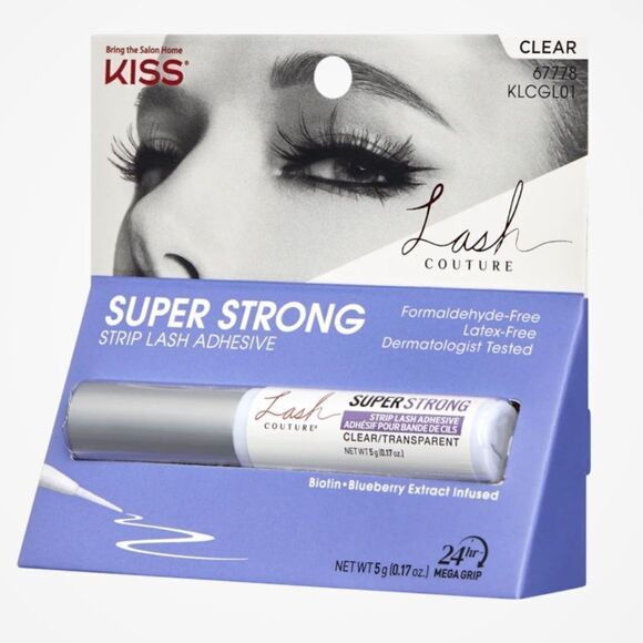 🦋$5 KISS Lash Couture Super Strong Hold Strip Lash Adhesive Clear New - Picture 3 of 7